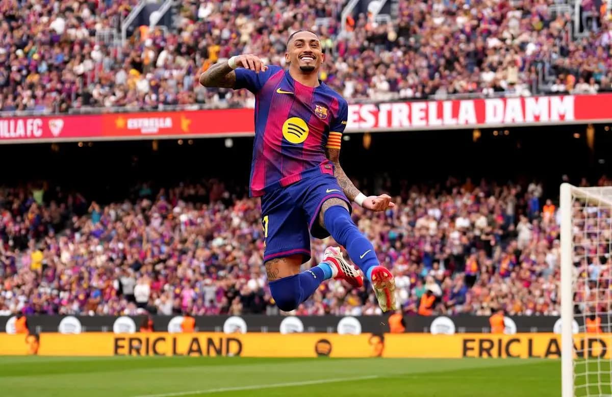 라피냐 해트트릭 폭발, 바르셀로나 세비야 5-2 완파